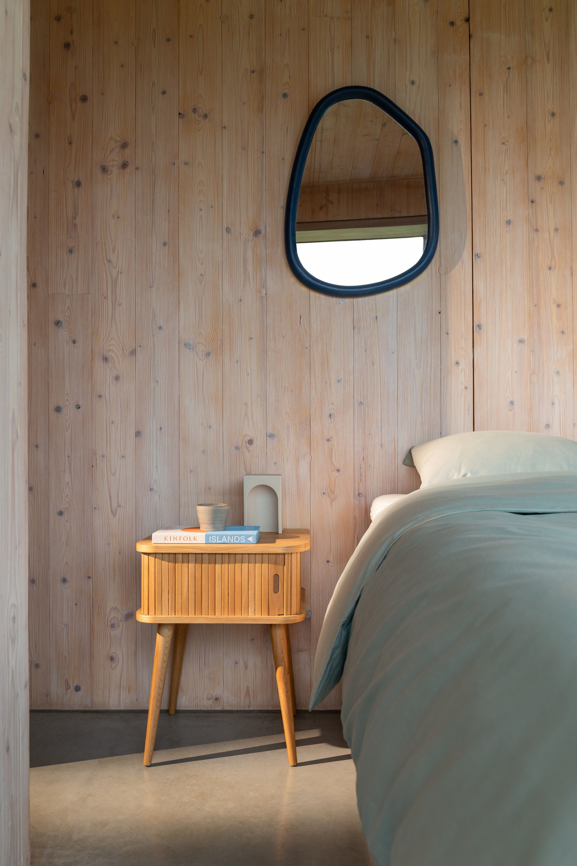 Zuiver Looks Organic Navy Blue Mango Wood Wall Mirror Small